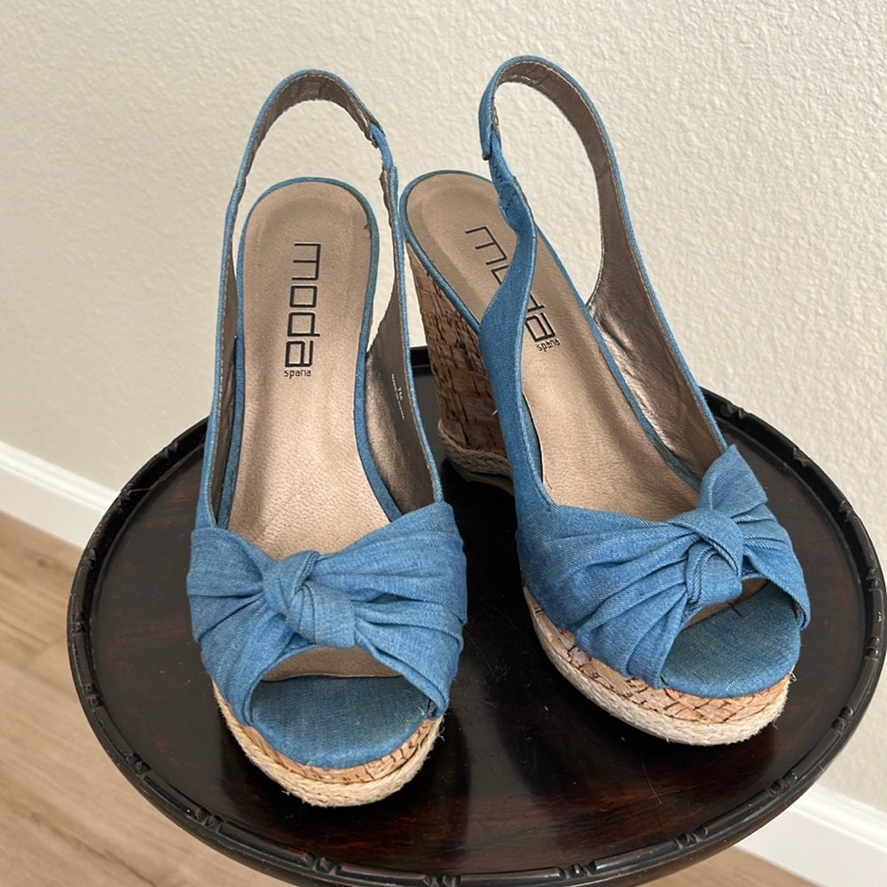 Moda Spana Denim & Cork Espadrilles